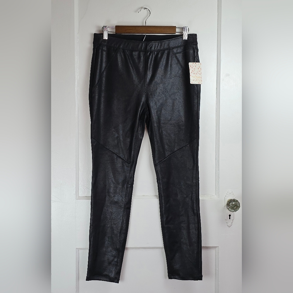 NWT Free People Vegan Faux Leather Leggings Size 10